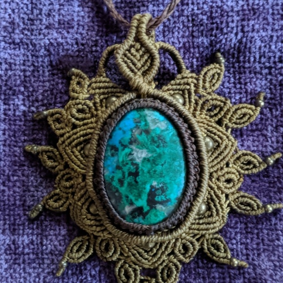 Macrame Gemstone Necklace - Picture 3 of 6